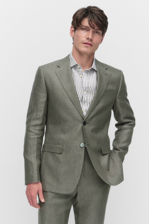Nino linen blazer OLIVE MELANGE